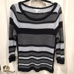 NEW YORK & CO. Navy Blue Striped Lightweight Sweater Size XS